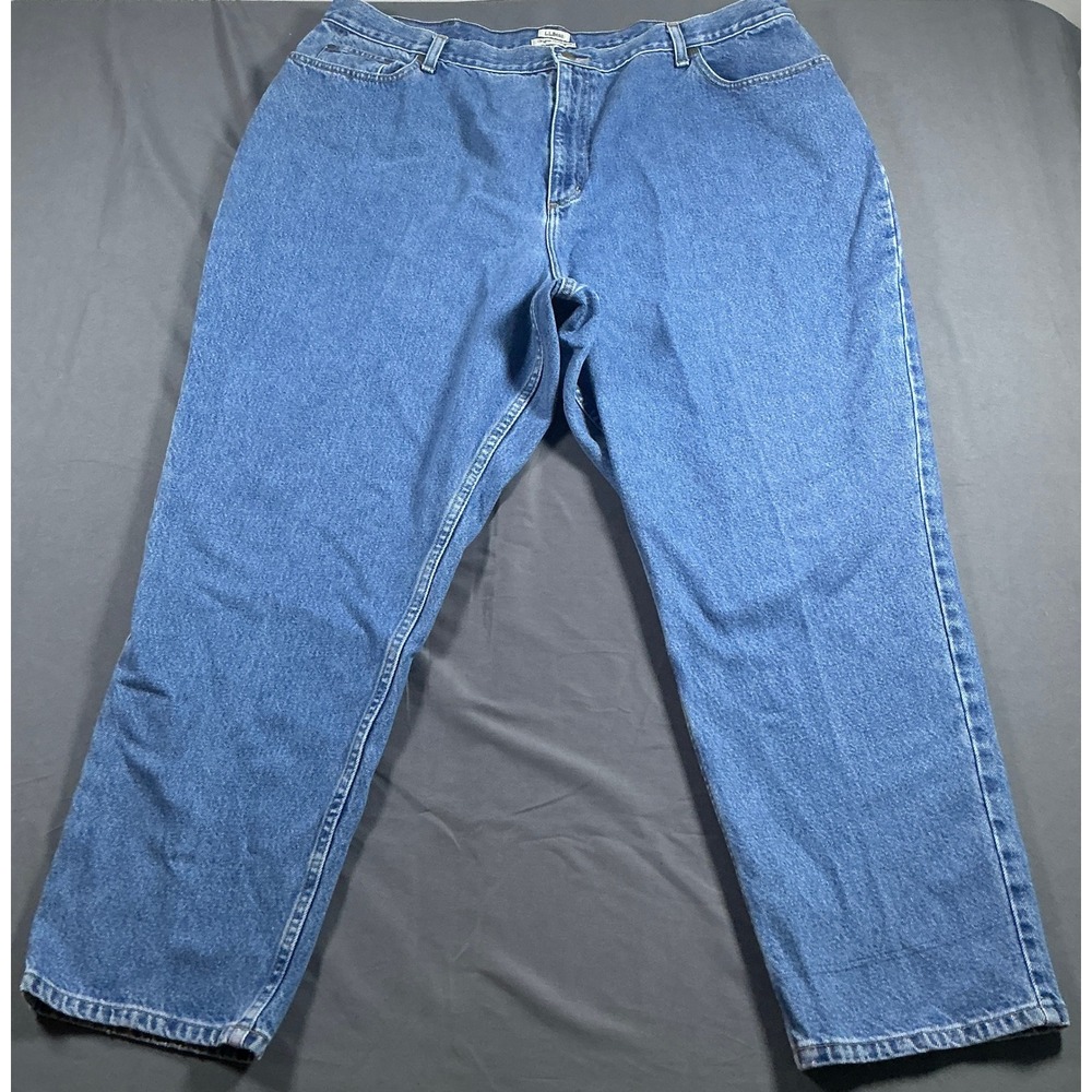 LL Bean Womens 24W Relaxed Jeans Original Fit Medium Wash Denim 188130